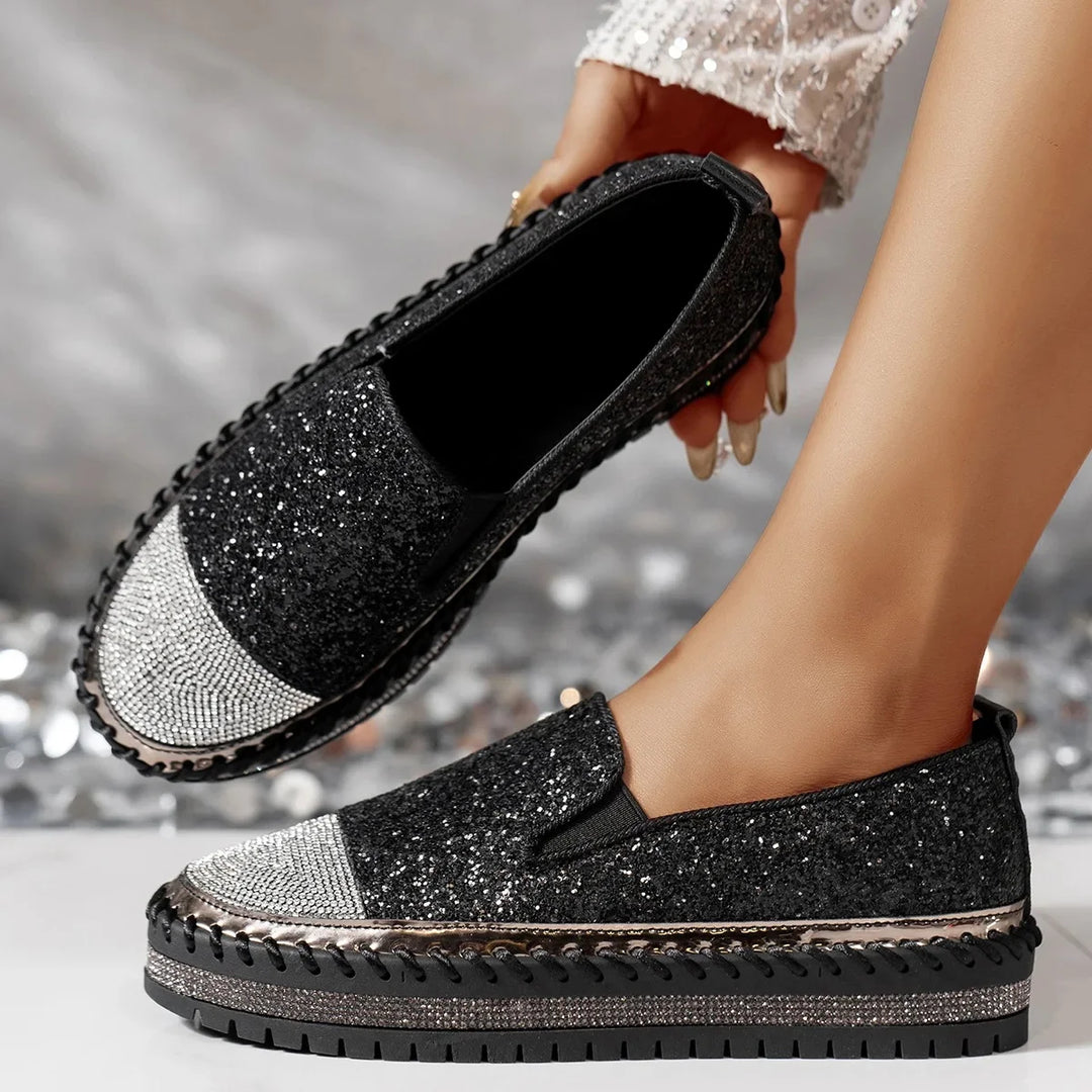 Lizka - Mocassins à Semelle Compensée Avec Paillettes et Strass