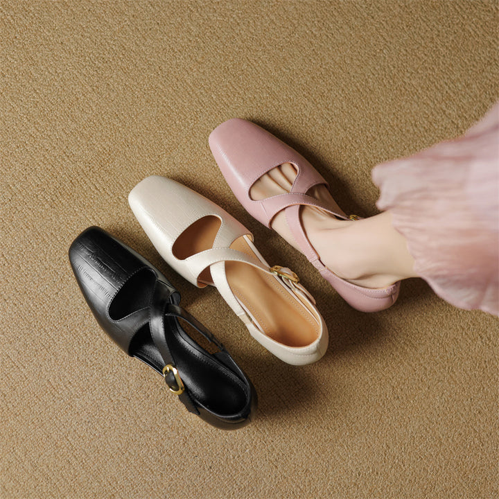 Malena - Chaussures À Lanières Croisées en Cuir
