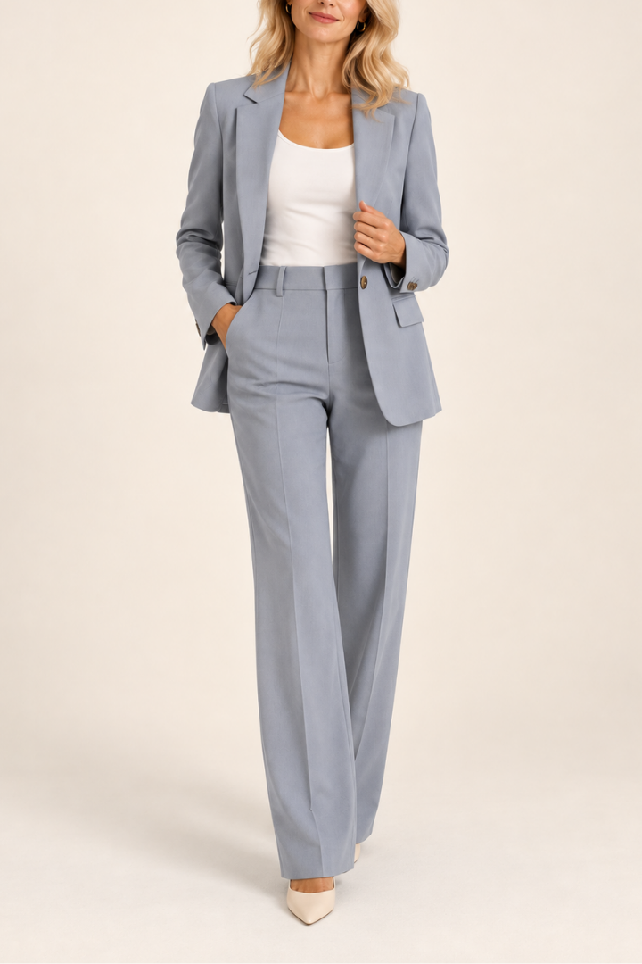 Danyela - Ensemble Composé d'un Blazer et d'un Pantalon à Coupe Droite