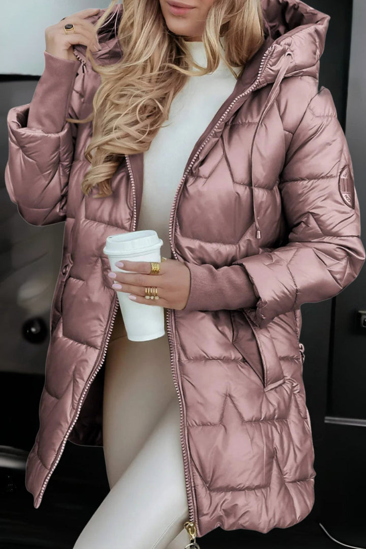 Mageina - Manteau D'hiver Élégant Avec Capuche Et Rembourrage
