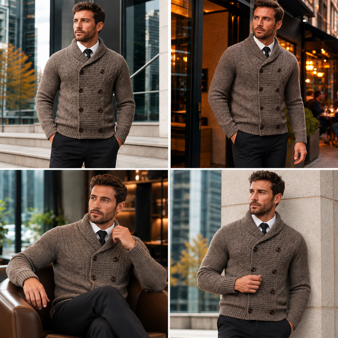 Jibran - Cardigan en Maille À Double Boutonnage