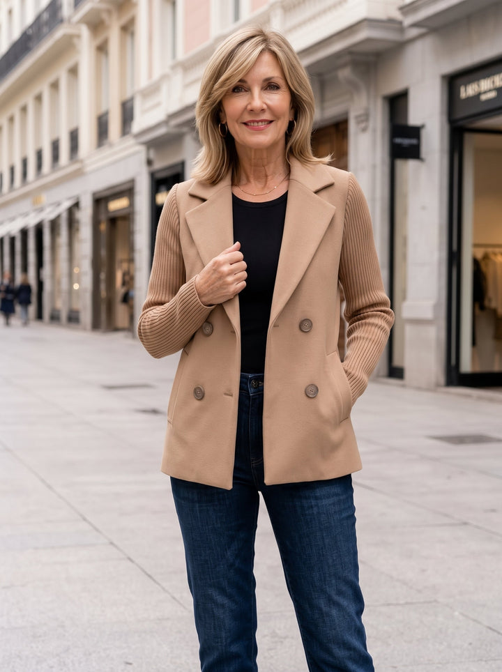 Nahide - Blazer à Manches Côtelées et col à Revers