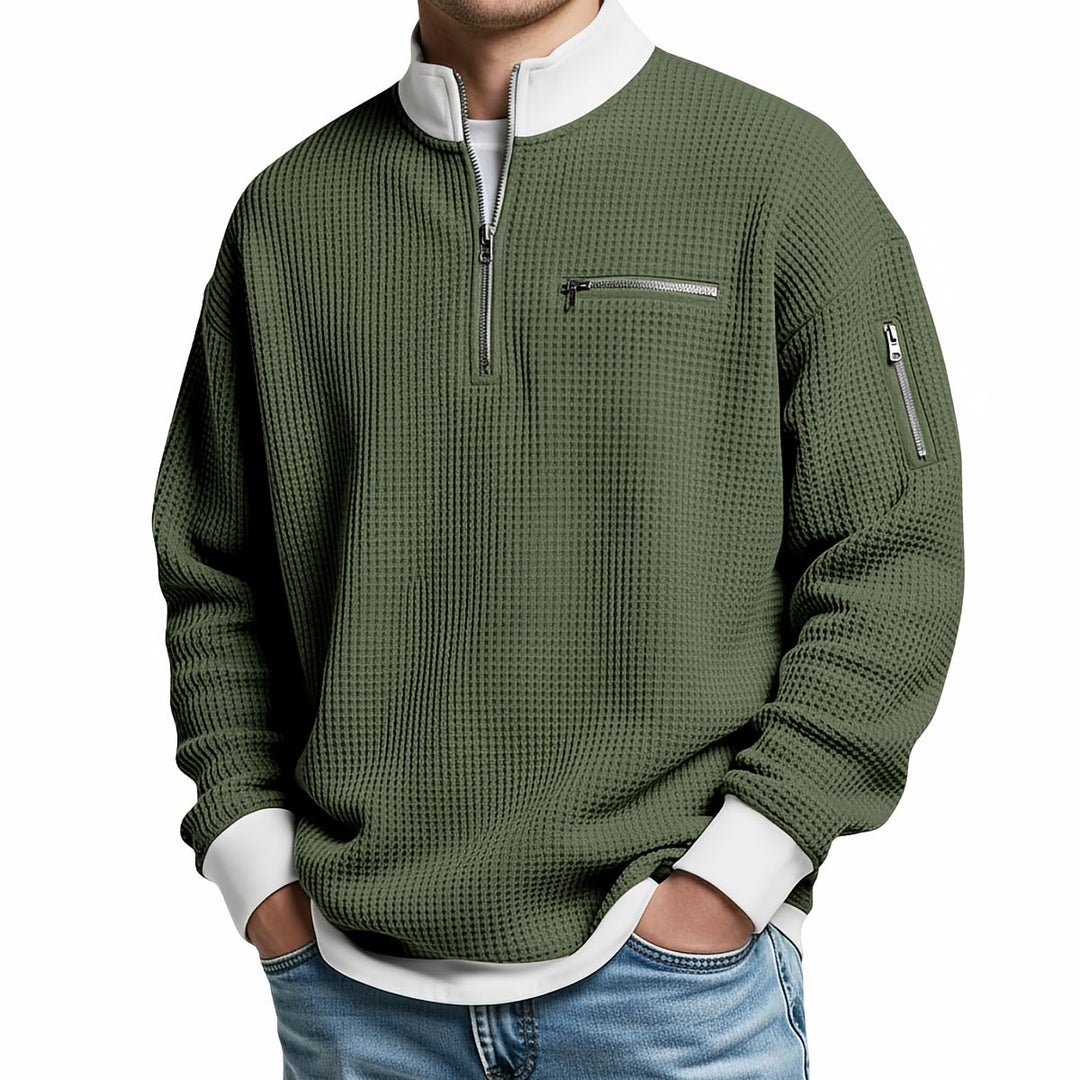 Jose - Pull Élégant En Maille Avec Demi-Zip