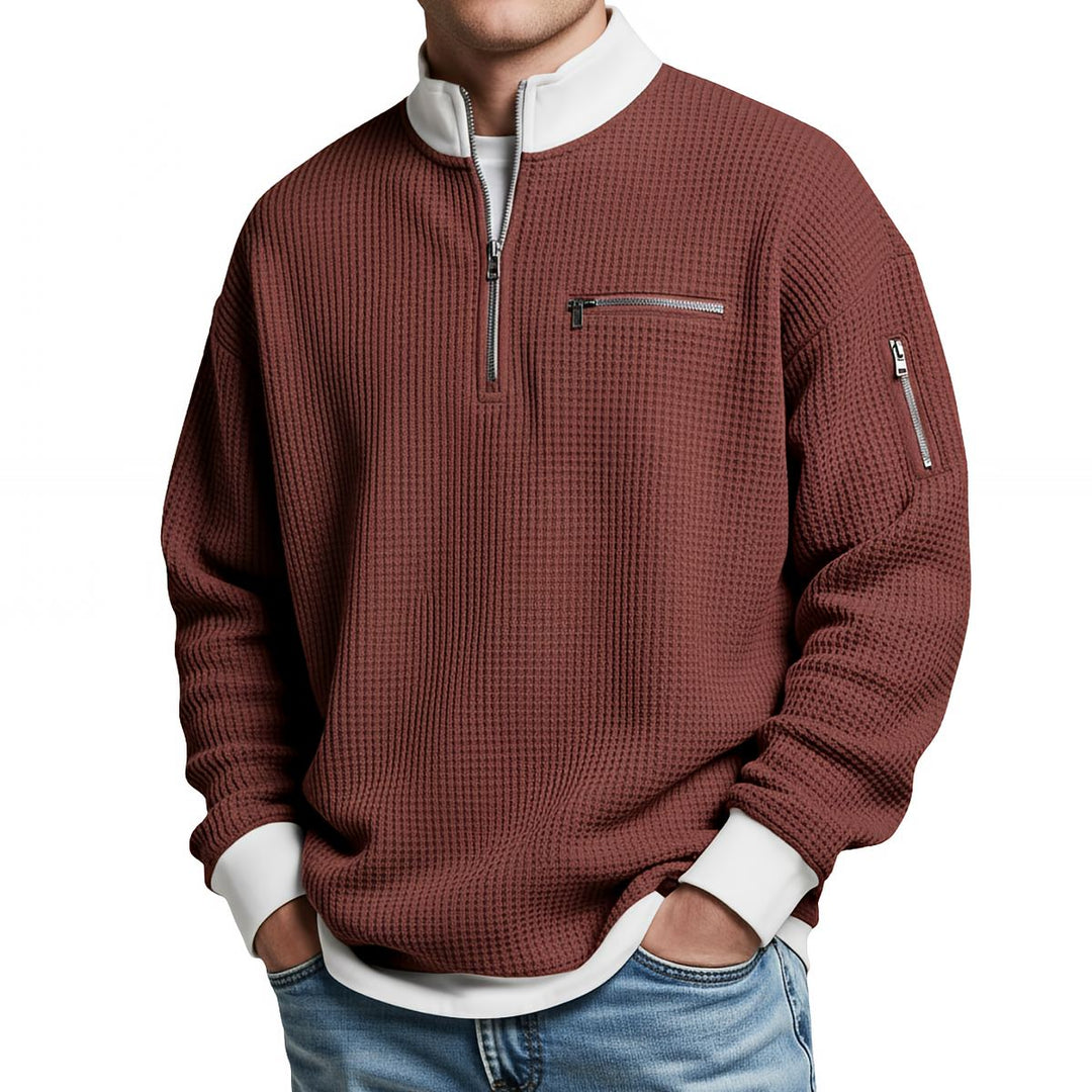Jose - Pull Élégant En Maille Avec Demi-Zip