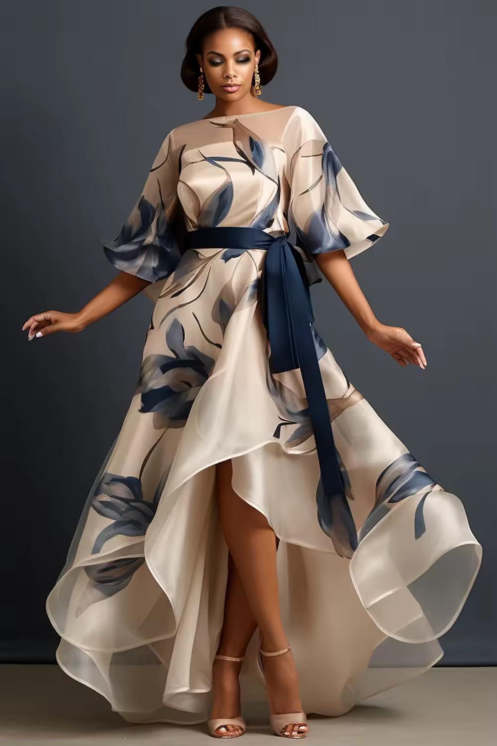 Lunara - Robe Longue en Mousseline À Imprimé Floral Fluide