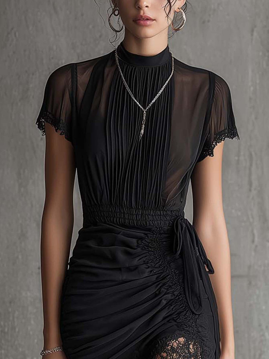 Semila - Mini-Robe à Taille Tressée Et Bordure En Dentelle
