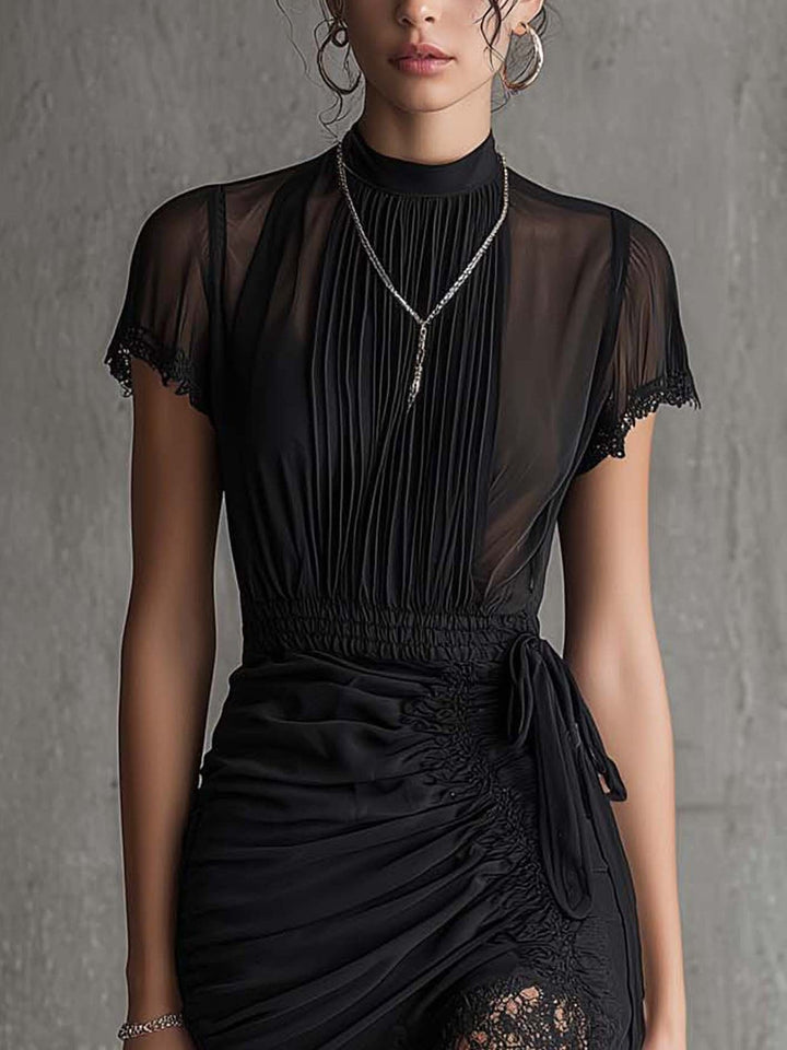Semila - Mini-Robe à Taille Tressée Et Bordure En Dentelle