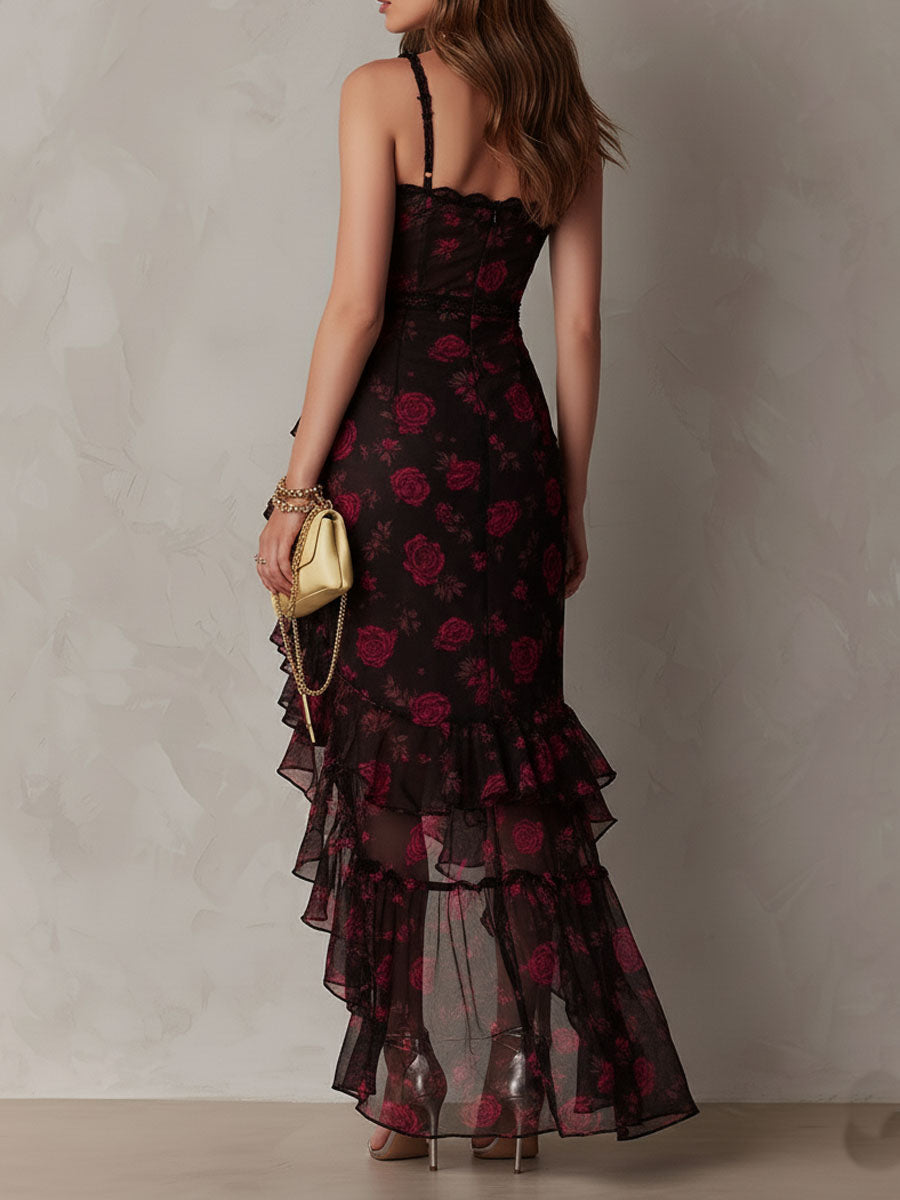 Deyna - Robe Florale élégante à Ourlet Froncé