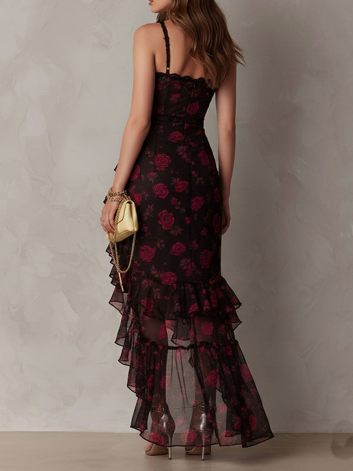 Deyna - Robe Florale élégante à Ourlet Froncé