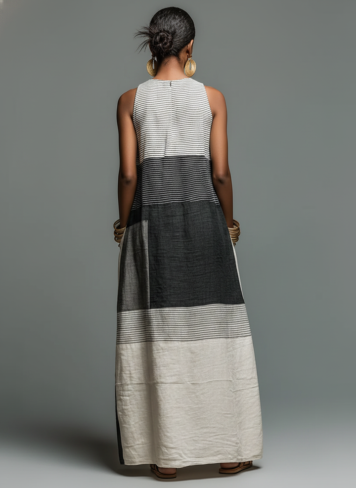 Jynnie - Robe Longue Rayée Sans Manches