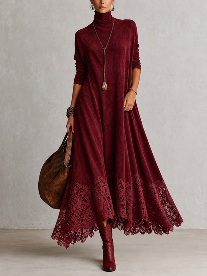 Albria - Robe Longue à Manches Longues Style Vintage