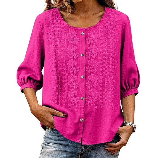 Andreza - Blouse en Coton À Boutons