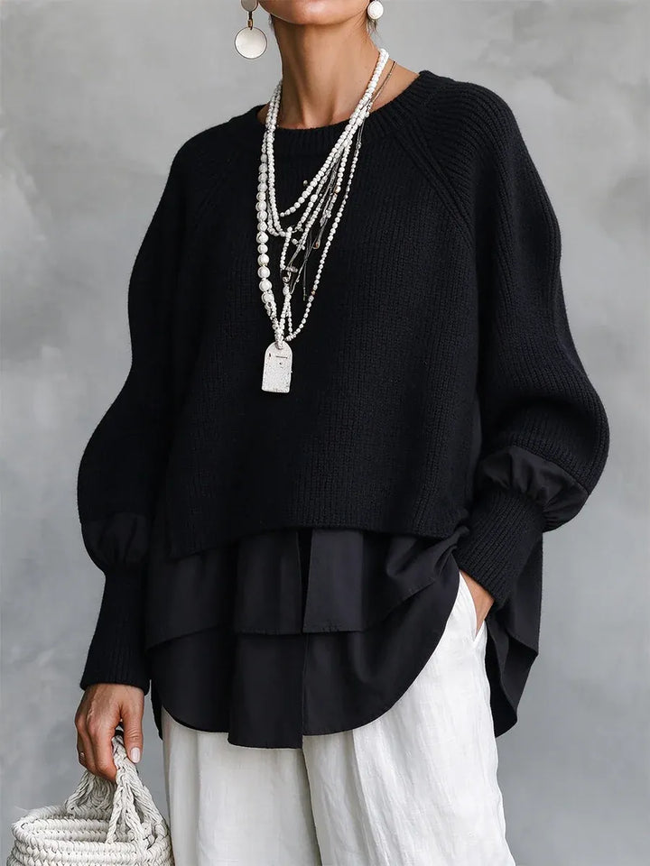 Milika - Pull en Maille Côtelée À Manches Raglan