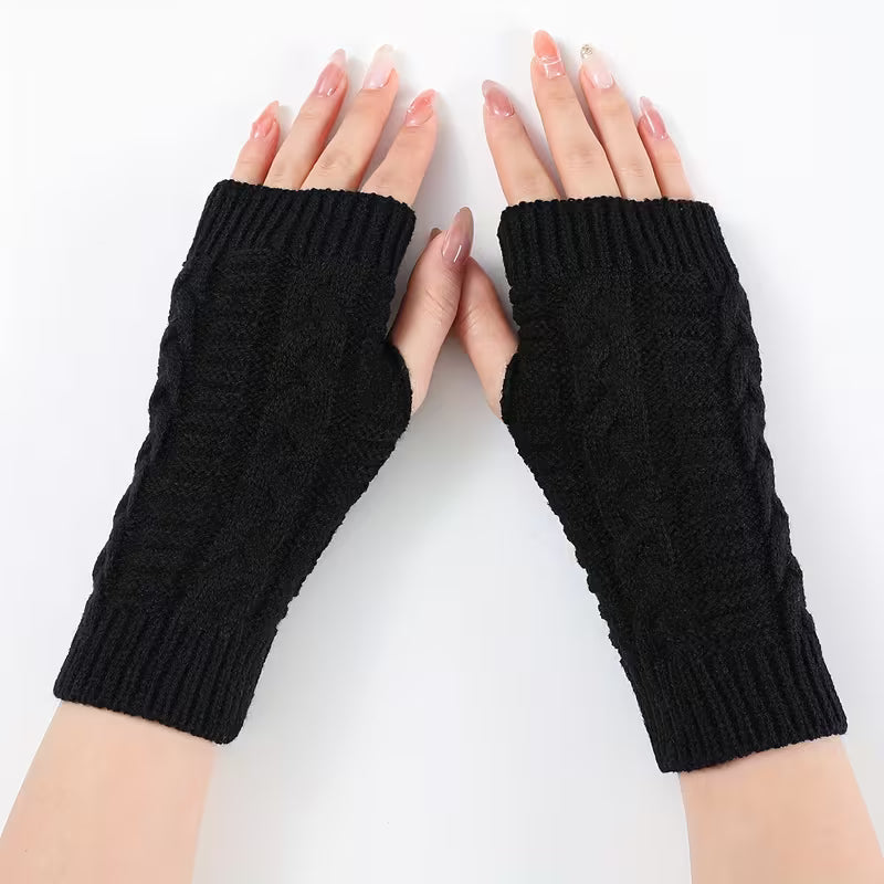Knitoria - Gants Sans Doigts Unisexes en Tricot Acrylique