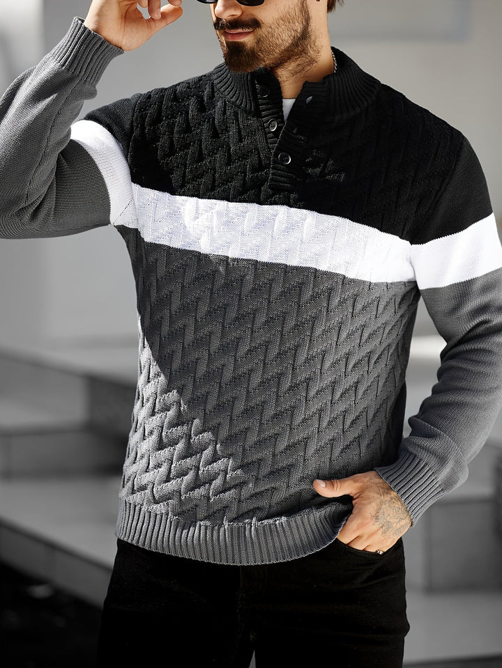 Lilfad - Pull Décontracté À Col Montant en Maille
