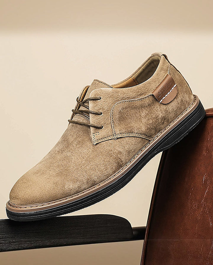 Erling - Chaussures À Lacets en Daim Avec Surpiqûres Contrastées