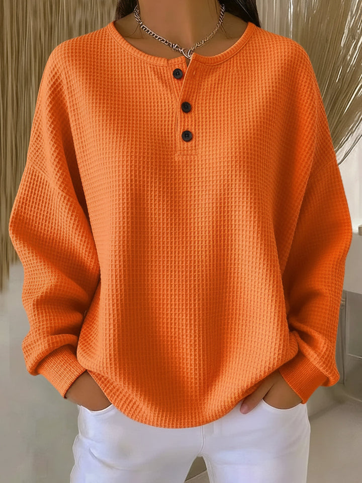 Ritona - Sweat-Shirt Henley en Maille Gaufrée