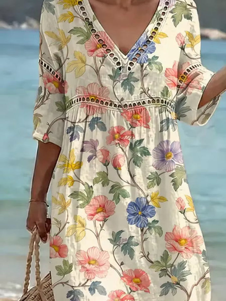 Nona - Robe en Coton Et Lin À Imprimé Floral