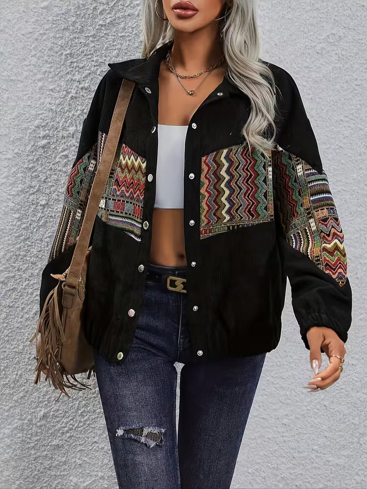 Denyque - Veste Avec Patchwork Géométrique Multicolore et Revers
