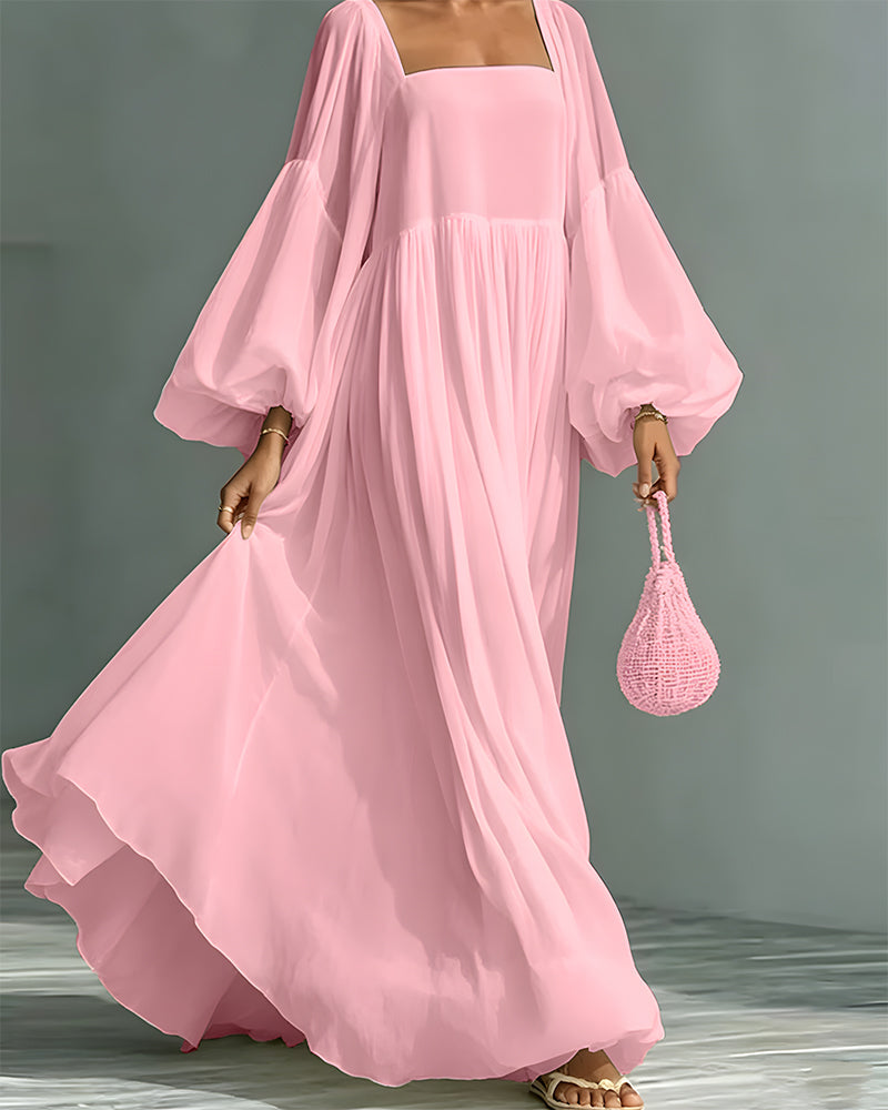 Nunila - Robe Longue « Fée» à Encolure Carrée