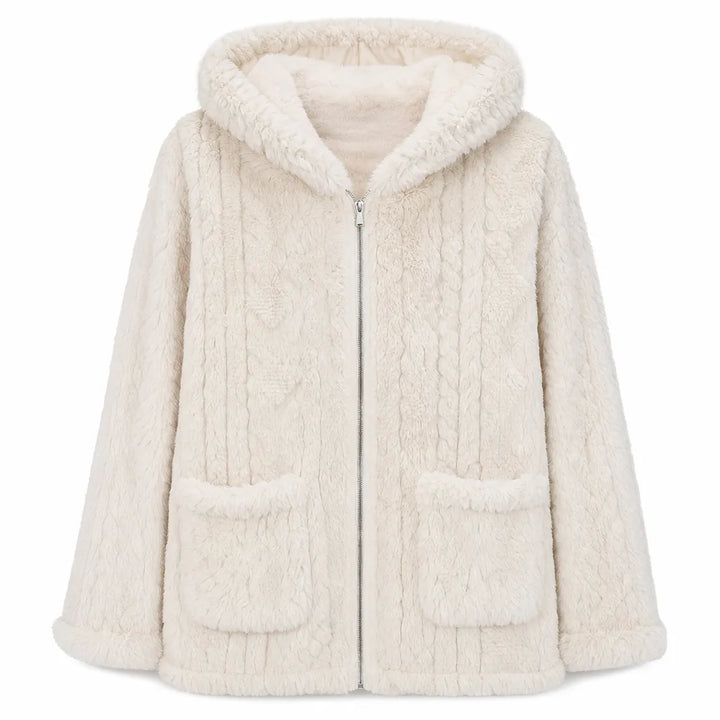 Nazija - Cardigan Décontracté À Capuche en Peluche