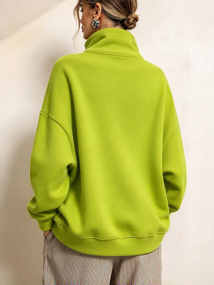 Lyona - Sweat-Shirt Moderne Asymétrique À Col Montant