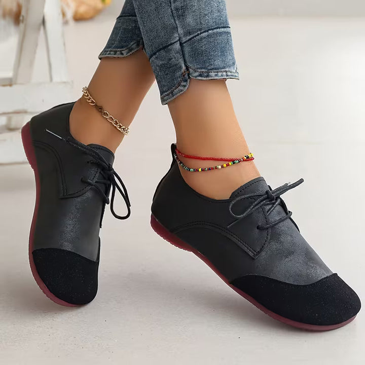 Zuniya - Chaussures Confortables à Talons Compensés Bas et à Lacets