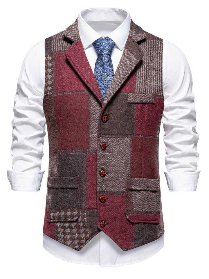 Mladen - Gilet De Costume Vintage À Revers Avec Poche