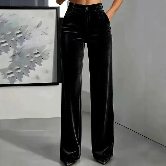 Jana - Pantalon Taille Haute Jambe Large