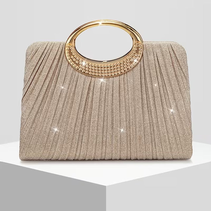 Lizzana - Sac À Main Rond Brillant À Plis