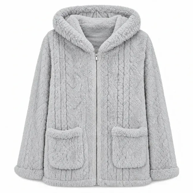 Nazija - Cardigan Décontracté À Capuche en Peluche