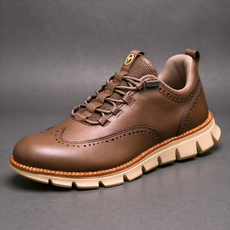 Heijnen - Baskets Brogues à Bout Golf en Cuir