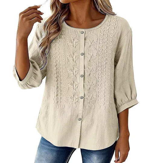 Andreza - Blouse en Coton À Boutons