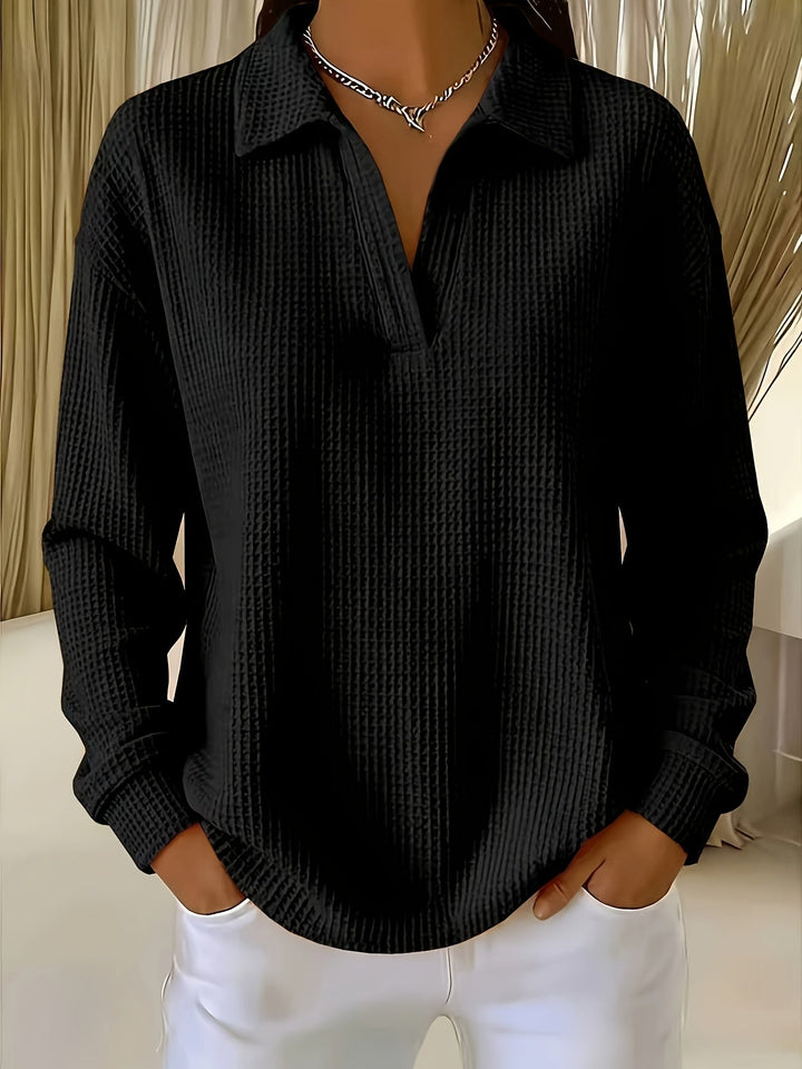Nastya - Chemise Élégante À Col Polo Et Motif Gaufré