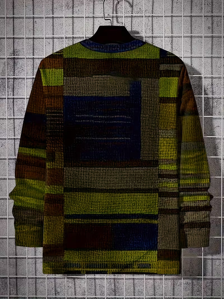 Kellan - Chemise À Manches Longues À Imprimé Géométrique Patchwork