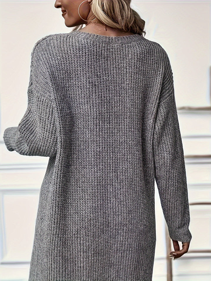 Stefany - Robe en Maille Élégante À Col Rond