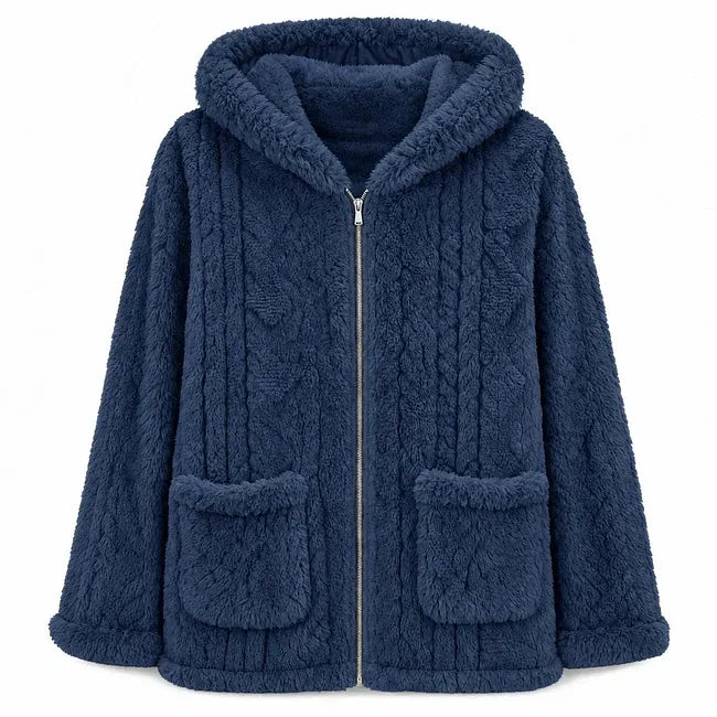 Nazija - Cardigan Décontracté À Capuche en Peluche