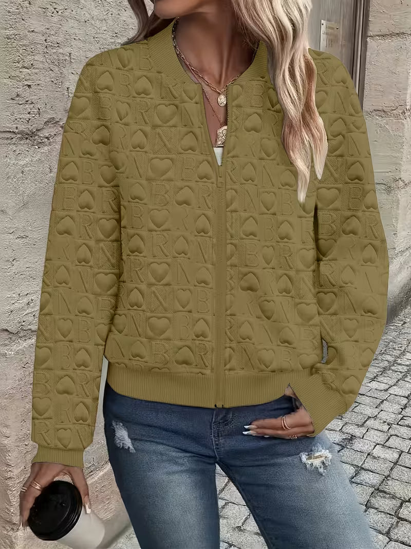 Lojina - Veste Zippée À Motif De Cœurs en Relief