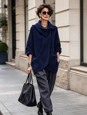 Lenneke - Veste Oversize à Col Asymétrique et Poches Asymétriques