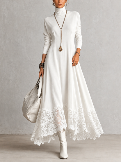 Albria - Robe Longue à Manches Longues Style Vintage