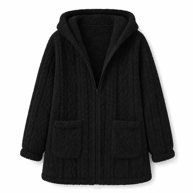 Nazija - Cardigan Décontracté À Capuche en Peluche