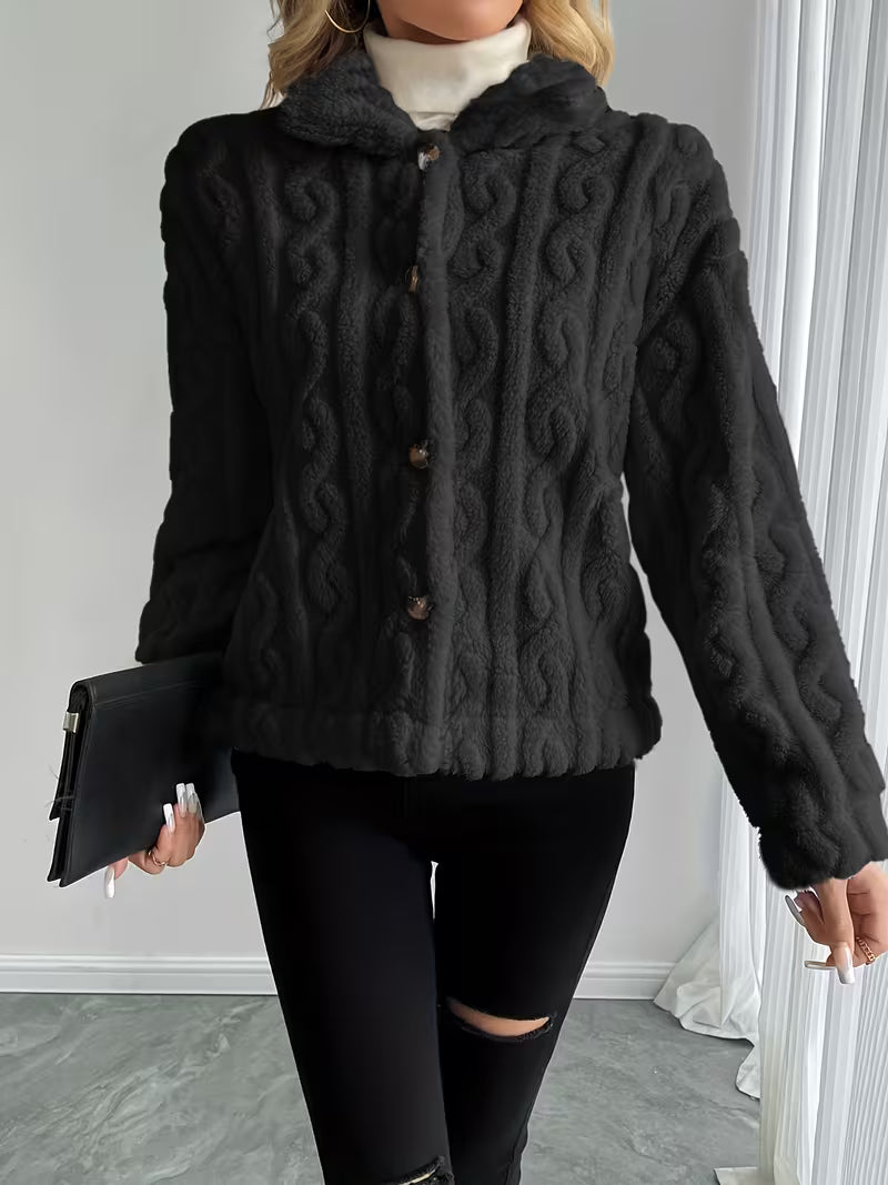 Losina - Veste Teddy en Maille Texturée Duveteuse