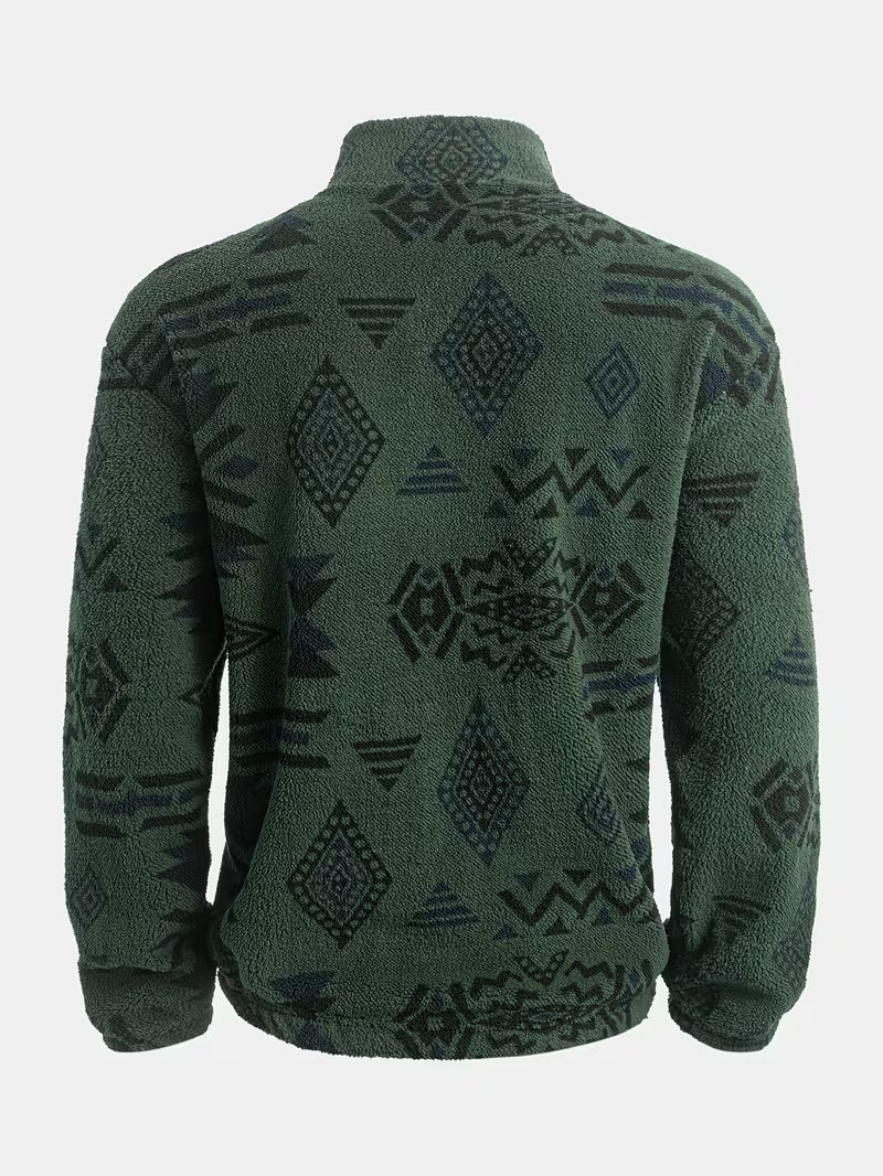 Witker - Sweat-Shirt Ethnique À Col Montant en Molleton