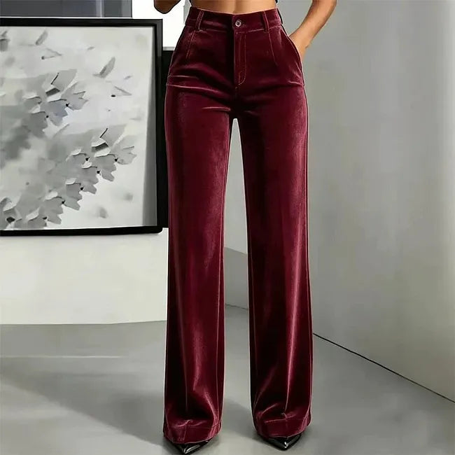 Jana - Pantalon Taille Haute Jambe Large