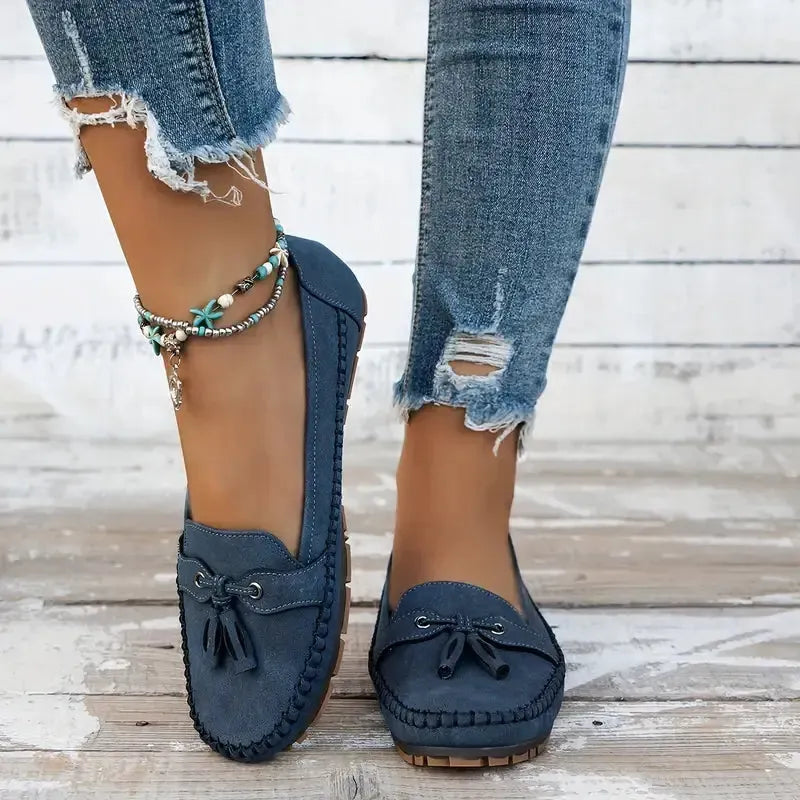 Patamon - Mocassins Confortables Ornés De Nœuds Vintage Tout Doux