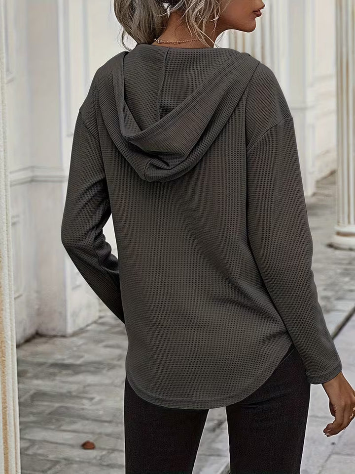 Heydi - Sweat à Capuche à Manches Longues et Ourlet Arrondi
