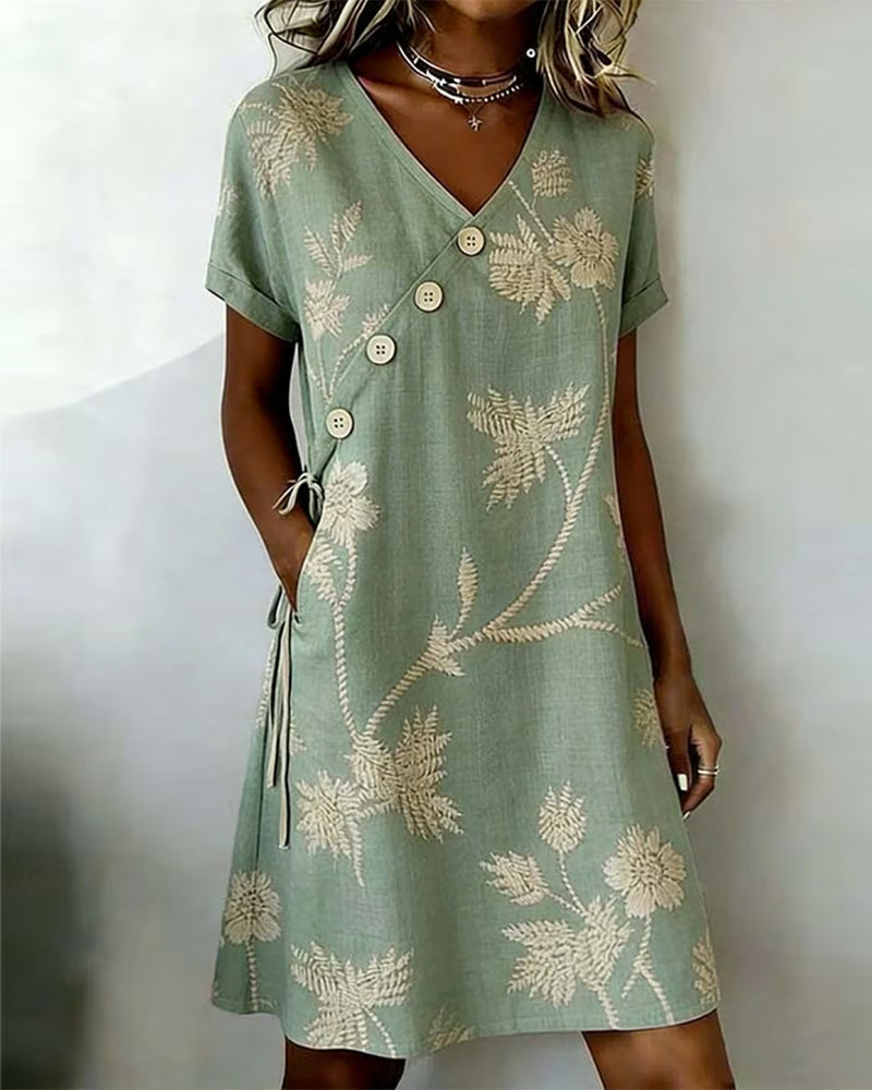 Celmira - Mini-robe À Imprimé De Boutons en Diagonale