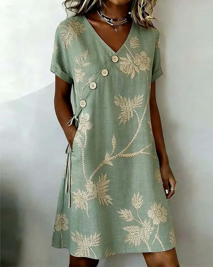 Celmira - Mini-robe À Imprimé De Boutons en Diagonale