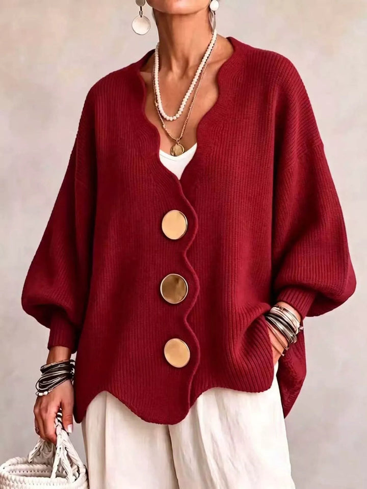 Gilian - Cardigan Boutonné À Bord Festonné
