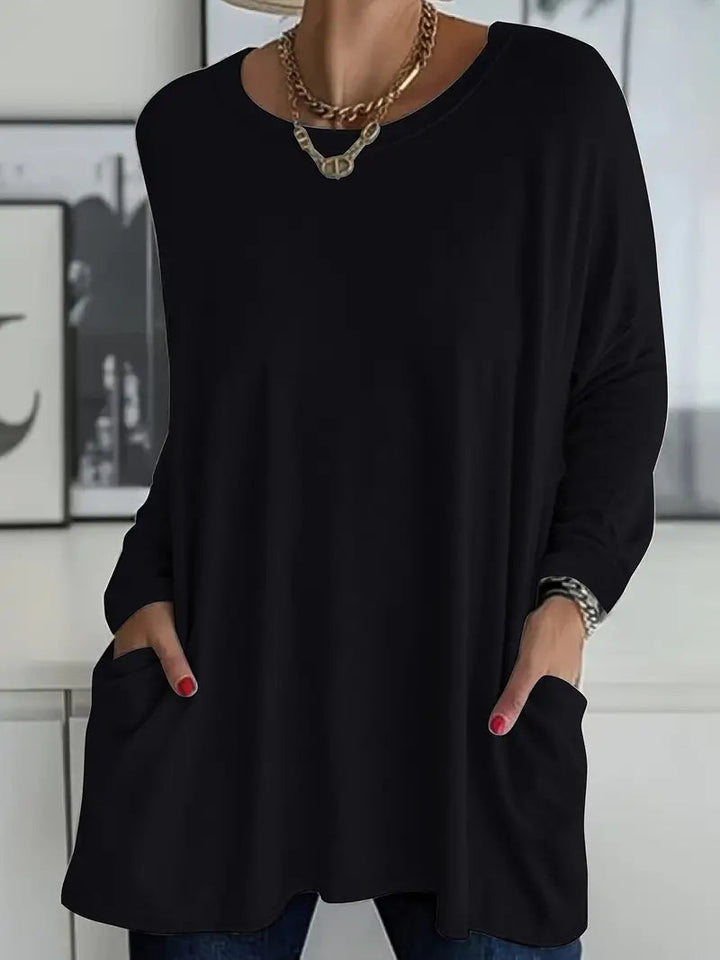 Noryn - Pull Oversize à col Rond et Poches